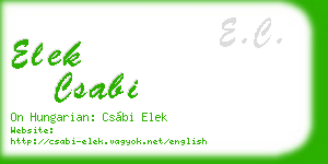 elek csabi business card